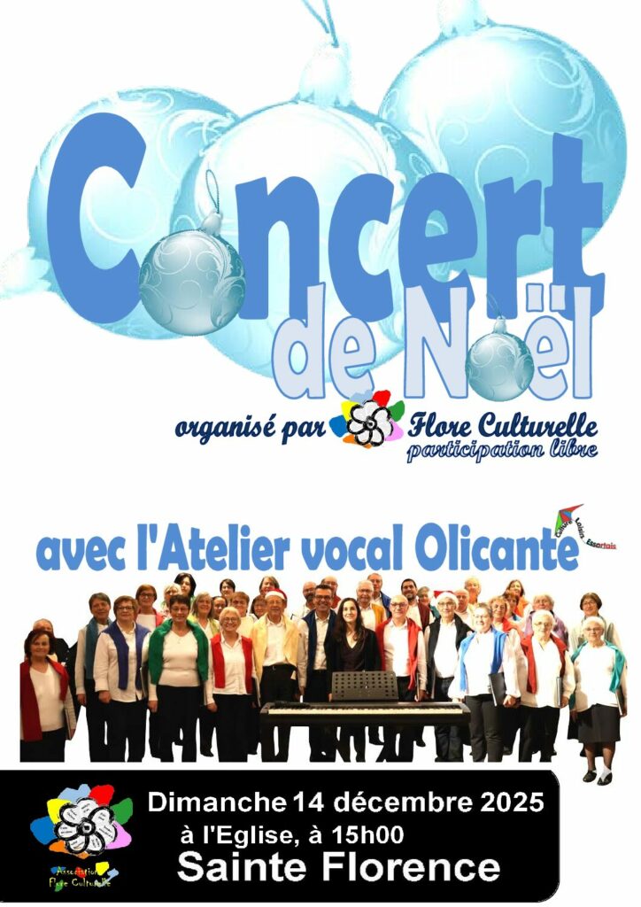Concert de Noël dans l'église de Sainte Florence, dimanche 14 décembre 2025.