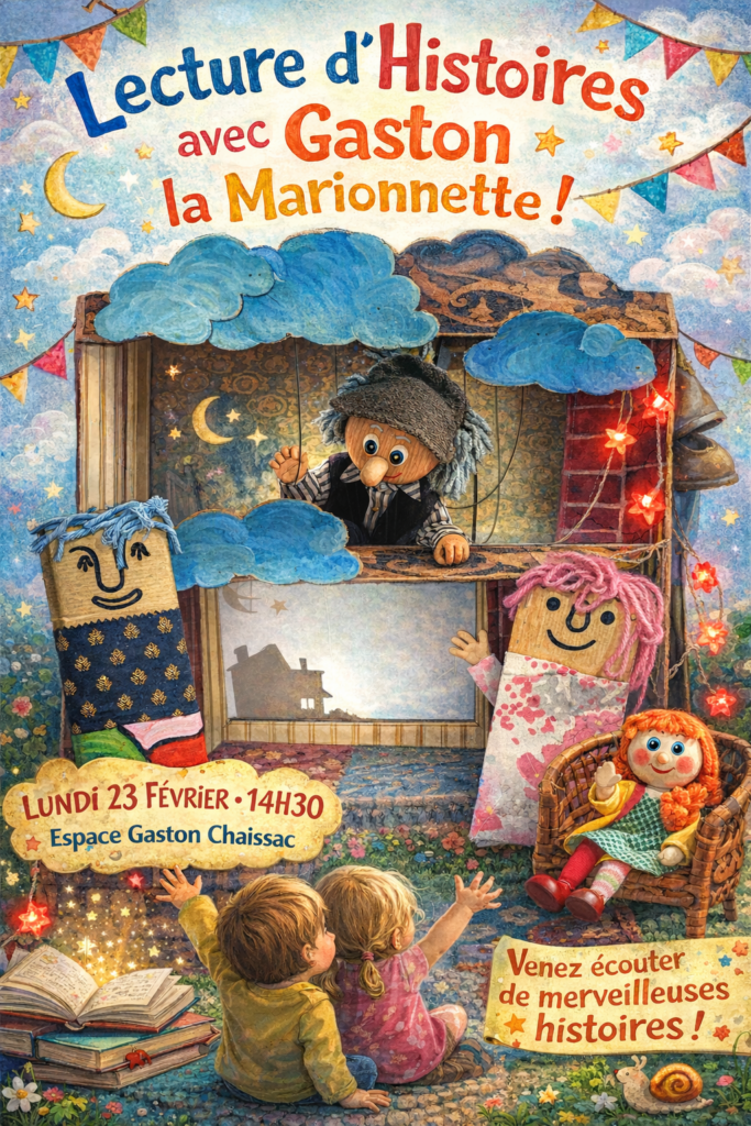 Animation vacances : Lecture d'histoires avec Gaston la marionnette !